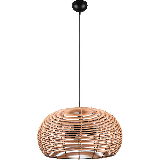 HLW LED LED Pendant Lamp Wood Trion Irene - 3-light round with E27 fitting, brown