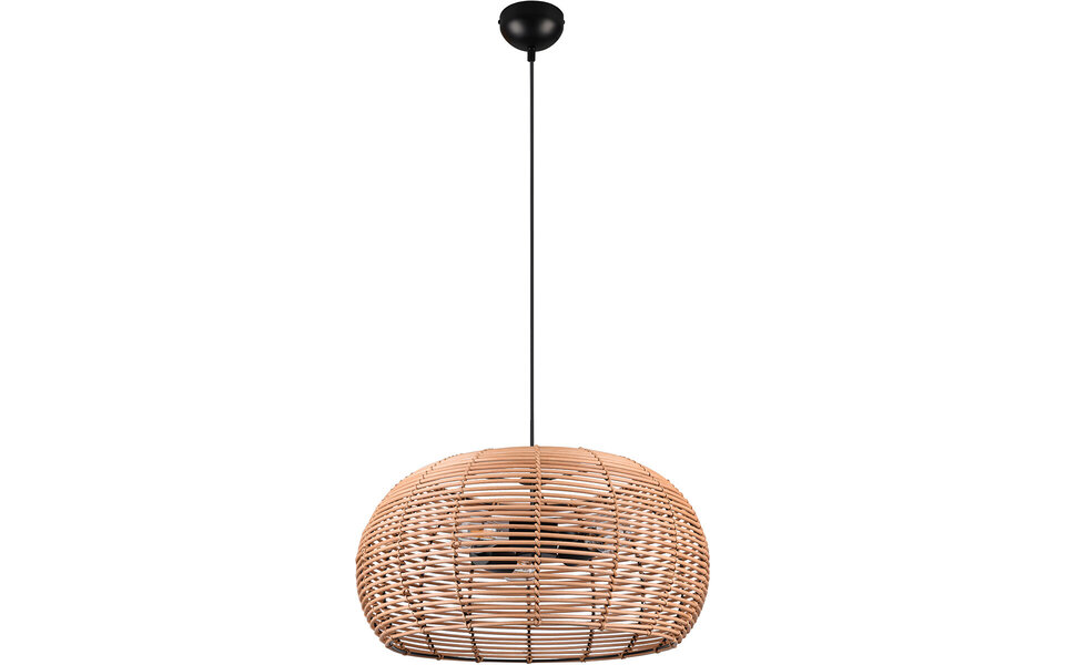 HLW LED LED Pendant Lamp Wood Trion Irene - 3-light round with E27 fitting, brown