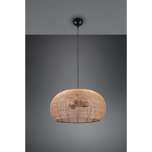 HLW LED LED Pendant Lamp Wood Trion Irene - 3-light round with E27 fitting, brown
