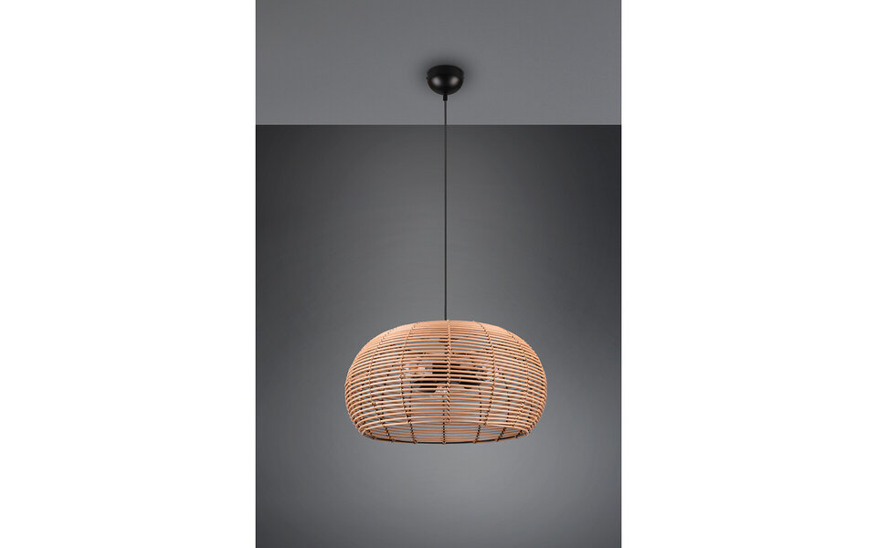 HLW LED LED Hanglamp Hout Trion Irene - 3-lichts rond met E27 fitting, bruin