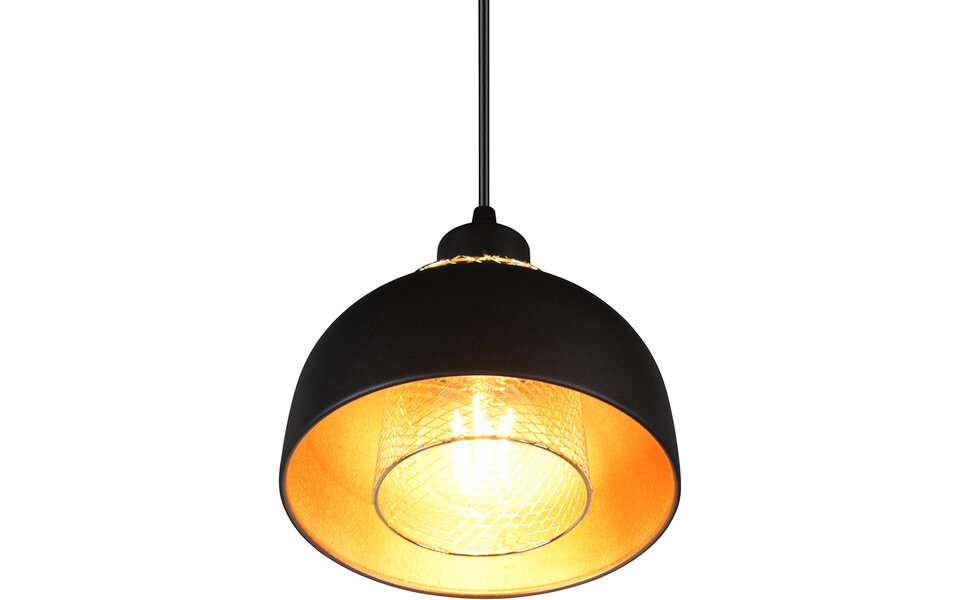 HLW LED Zwarte LED Hanglamp Trion Palmo - Mat Zwart Aluminium, E27, 1-lichts, Verstelbaar