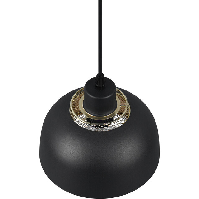 HLW LED Zwarte LED Hanglamp Trion Palmo - Mat Zwart Aluminium, E27, 1-lichts, Verstelbaar