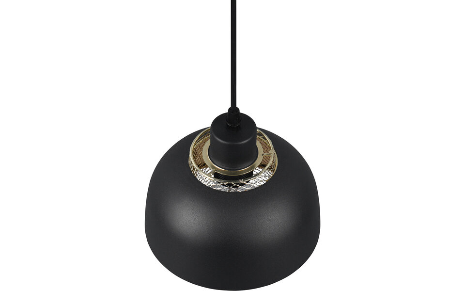 HLW LED Zwarte LED Hanglamp Trion Palmo - Mat Zwart Aluminium, E27, 1-lichts, Verstelbaar