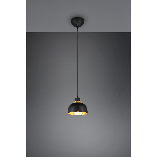 HLW LED Black LED Pendant Lamp Trion Palmo - Matte Black Aluminum, E27, 1-light, Adjustable HLW LED Black LED Pendant Lamp Trion Palmo - Matte Black Aluminum, E27, 1-light, Adjustable
