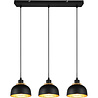 Zwarte moderne LED hanglamp met drie lichtpunten en 40W vermogen