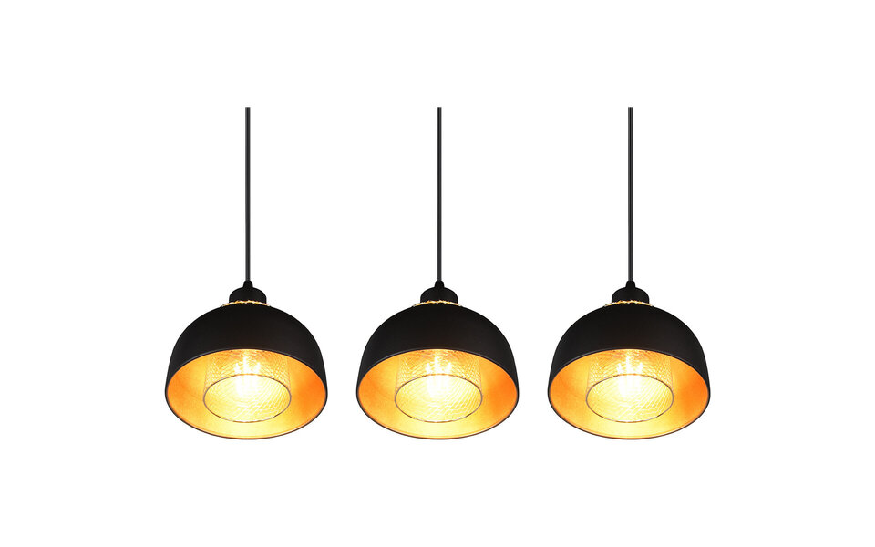 HLW LED Black LED Pendant Lamp Trion Palmo - 3-light Matte Black Aluminum LED Pendant Lamp