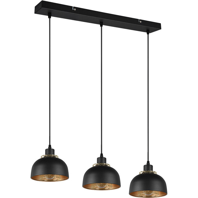 HLW LED Black LED Pendant Lamp Trion Palmo - 3-light Matte Black Aluminum LED Pendant Lamp