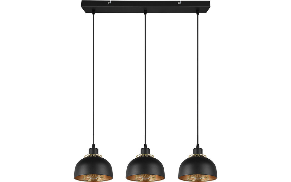 HLW LED Black LED Pendant Lamp Trion Palmo - 3-light Matte Black Aluminum LED Pendant Lamp