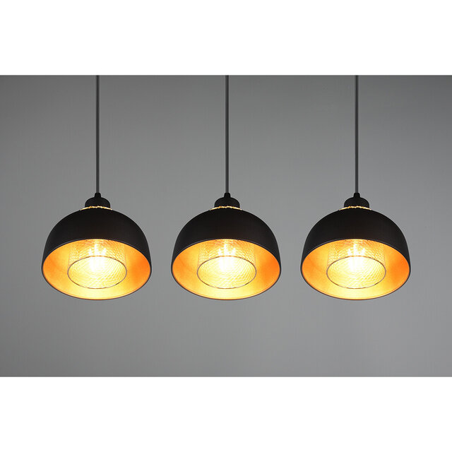 HLW LED Black LED Pendant Lamp Trion Palmo - 3-light Matte Black Aluminum LED Pendant Lamp