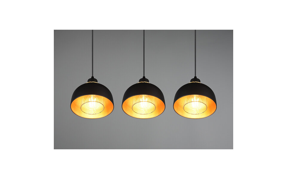 HLW LED Black LED Pendant Lamp Trion Palmo - 3-light Matte Black Aluminum LED Pendant Lamp