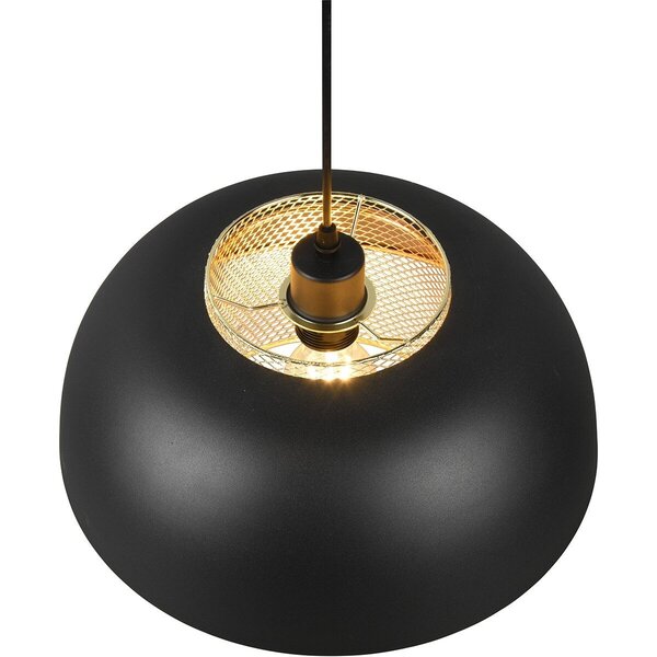 HLW LED Zwarte LED Hanglamp Trion Palmo XL - Mat Zwart Aluminium, E27, 1-lichts HLW LED Zwarte LED Hanglamp Trion Palmo XL - Mat Zwart Aluminium, E27, 1-lichts