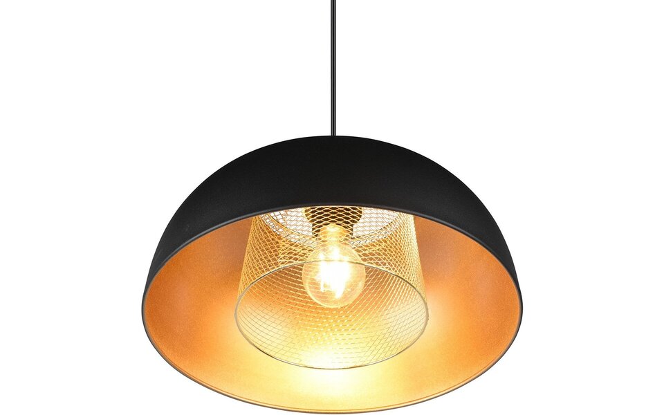 HLW LED Zwarte LED Hanglamp Trion Palmo XL - Mat Zwart Aluminium, E27, 1-lichts HLW LED Zwarte LED Hanglamp Trion Palmo XL - Mat Zwart Aluminium, E27, 1-lichts