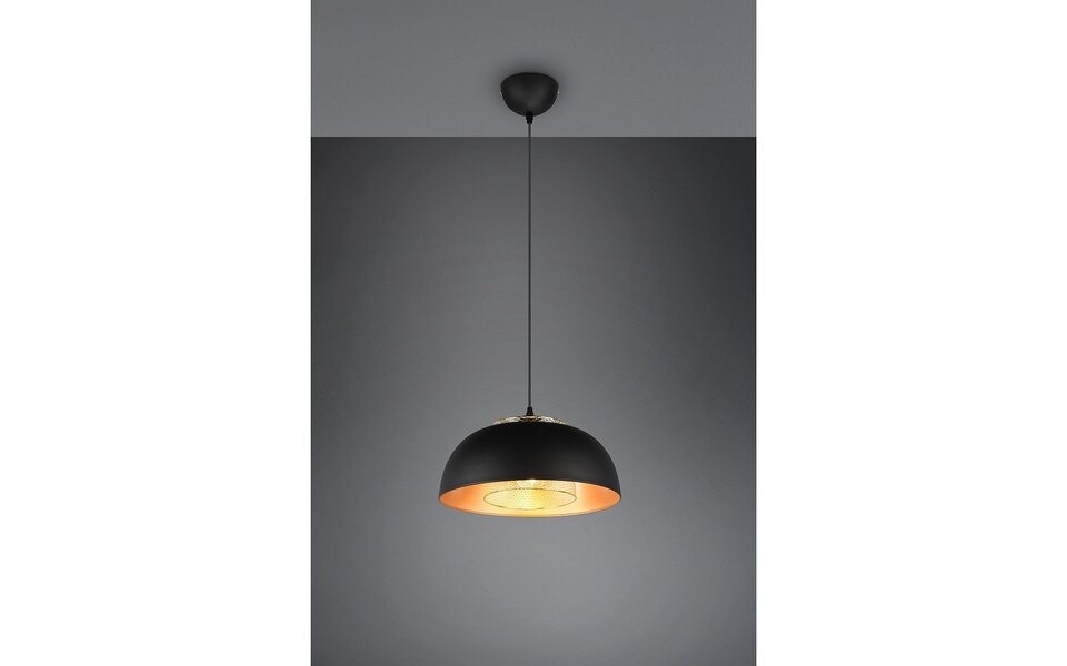 HLW LED Zwarte LED Hanglamp Trion Palmo XL - Mat Zwart Aluminium, E27, 1-lichts HLW LED Zwarte LED Hanglamp Trion Palmo XL - Mat Zwart Aluminium, E27, 1-lichts