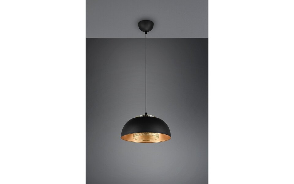 HLW LED Zwarte LED Hanglamp Trion Palmo XL - Mat Zwart Aluminium, E27, 1-lichts HLW LED Zwarte LED Hanglamp Trion Palmo XL - Mat Zwart Aluminium, E27, 1-lichts