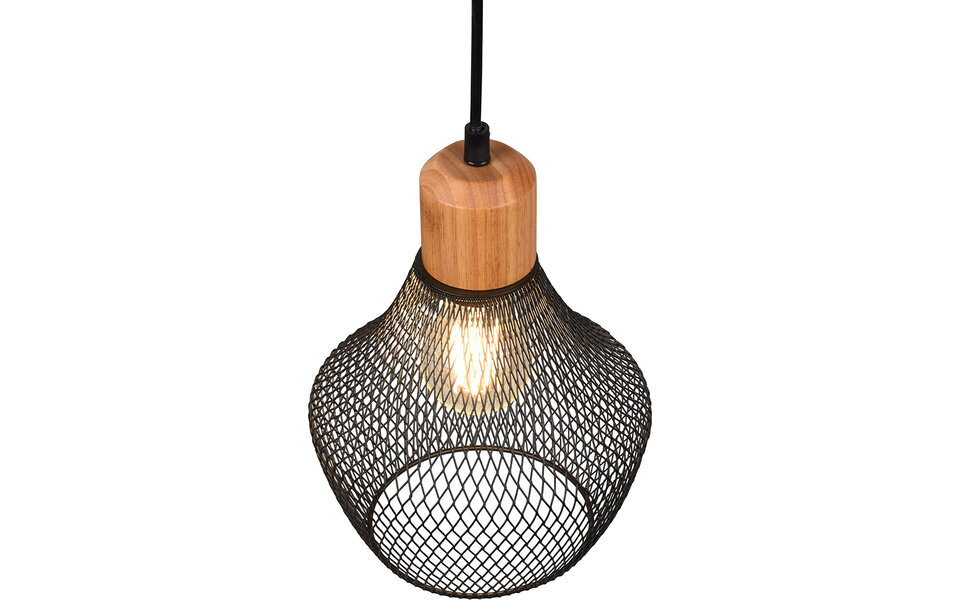 HLW LED Black LED Pendant Lamp Trion Jenna - Matte Black Aluminum, E27 Fitting, 1-light