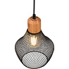 mat zwarte moderne LED hanglamp Jenna met 1 lichtpunt en E27 fitting, 40W vermogen
