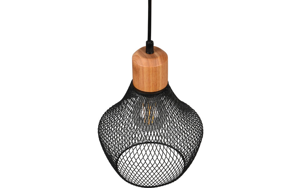 HLW LED Black LED Pendant Lamp Trion Jenna - Matte Black Aluminum, E27 Fitting, 1-light