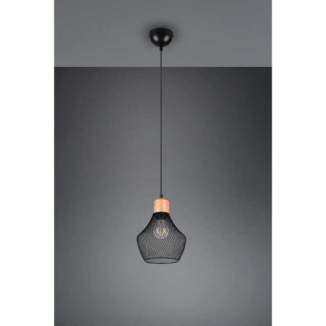 HLW LED Black LED Pendant Lamp Trion Jenna - Matte Black Aluminum, E27 Fitting, 1-light