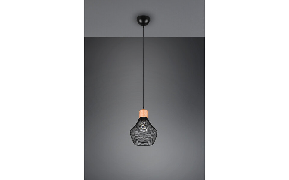 HLW LED Black LED Pendant Lamp Trion Jenna - Matte Black Aluminum, E27 Fitting, 1-light