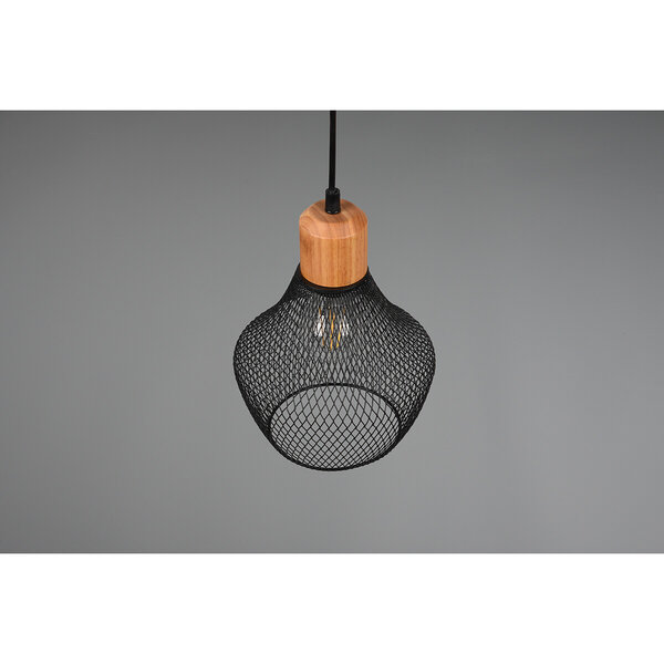 HLW LED Zwarte LED Hanglamp Trion Jenna - Mat Zwart Aluminium, E27 Fitting, 1-lichts HLW LED Zwarte LED Hanglamp Trion Jenna - Mat Zwart Aluminium, E27 Fitting, 1-lichts