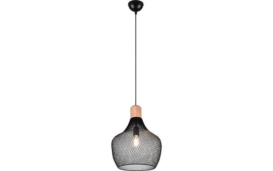 HLW LED Mat Zwarte LED Hanglamp Trion Jenna XL - Aluminium, E27, In hoogte verstelbaar HLW LED Mat Zwarte LED Hanglamp Trion Jenna XL - Aluminium, E27, In hoogte verstelbaar