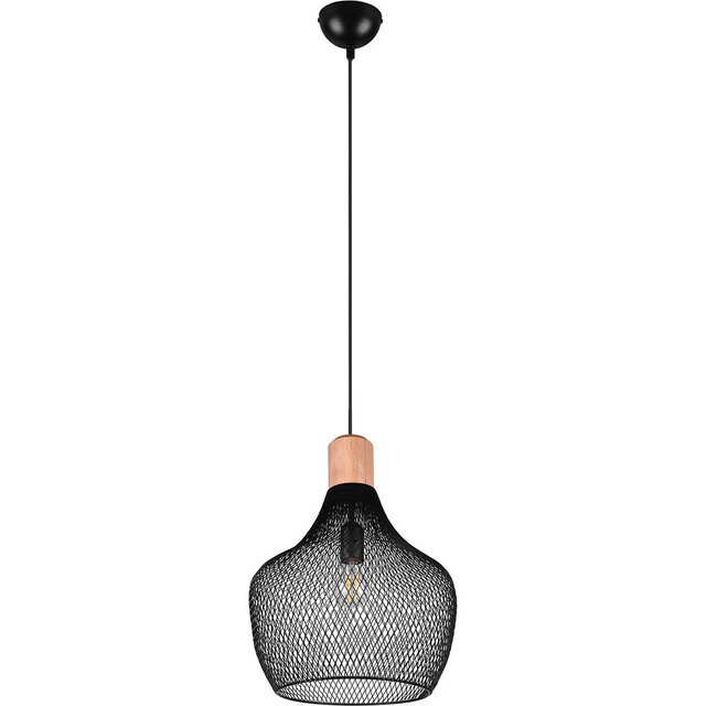 HLW LED Mat Zwarte LED Hanglamp Trion Jenna XL - Aluminium, E27, In hoogte verstelbaar HLW LED Mat Zwarte LED Hanglamp Trion Jenna XL - Aluminium, E27, In hoogte verstelbaar