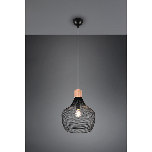 HLW LED Matte Black LED Pendant Lamp Trion Jenna XL - Aluminum, E27, Height Adjustable HLW LED Matte Black LED Pendant Lamp Trion Jenna XL - Aluminum, E27, Height Adjustable