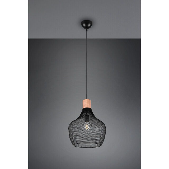 HLW LED Mat Zwarte LED Hanglamp Trion Jenna XL - Aluminium, E27, In hoogte verstelbaar HLW LED Mat Zwarte LED Hanglamp Trion Jenna XL - Aluminium, E27, In hoogte verstelbaar