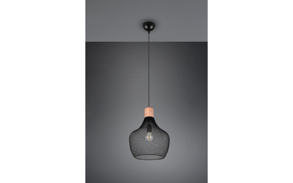 HLW LED Matte Black LED Pendant Lamp Trion Jenna XL - Aluminum, E27, Height Adjustable HLW LED Matte Black LED Pendant Lamp Trion Jenna XL - Aluminum, E27, Height Adjustable