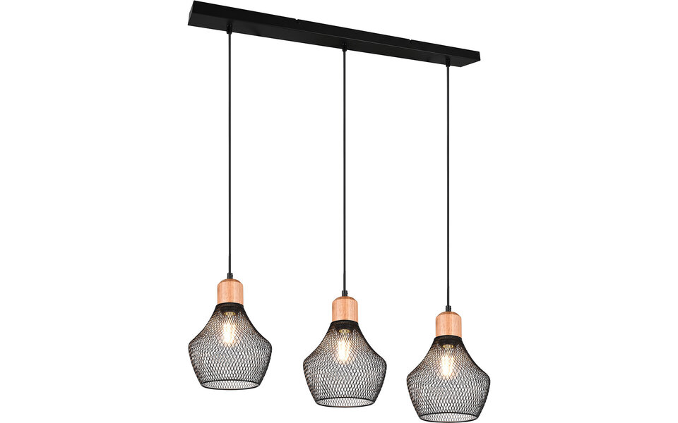 HLW LED Black LED Pendant Lamp Trion Jenna - 3 lights, Matte Black Aluminum, E27 Fitting HLW LED Black LED Pendant Lamp Trion Jenna - 3 lights, Matte Black Aluminum, E27 Fitting