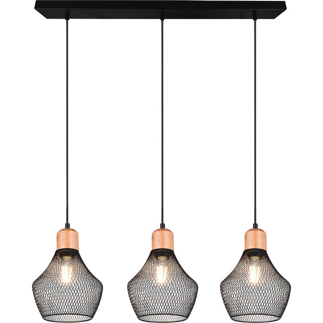 HLW LED Black LED Pendant Lamp Trion Jenna - 3 lights, Matte Black Aluminum, E27 Fitting HLW LED Black LED Pendant Lamp Trion Jenna - 3 lights, Matte Black Aluminum, E27 Fitting