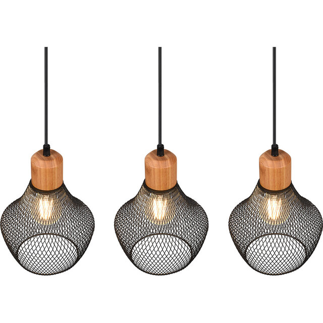 HLW LED Black LED Pendant Lamp Trion Jenna - 3 lights, Matte Black Aluminum, E27 Fitting HLW LED Black LED Pendant Lamp Trion Jenna - 3 lights, Matte Black Aluminum, E27 Fitting