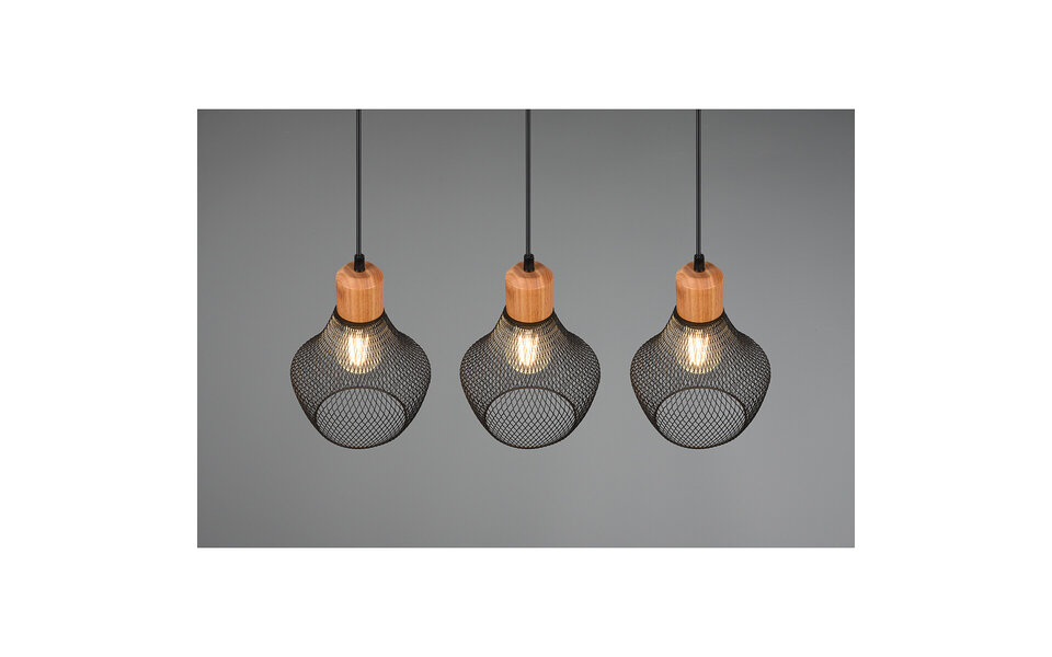 HLW LED Black LED Pendant Lamp Trion Jenna - 3 lights, Matte Black Aluminum, E27 Fitting HLW LED Black LED Pendant Lamp Trion Jenna - 3 lights, Matte Black Aluminum, E27 Fitting