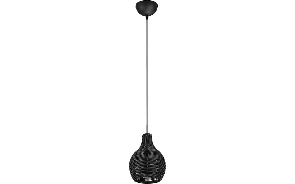HLW LED Black LED Pendant Lamp Wood - Trion Sparko Round 1-light E14 LED Lamp