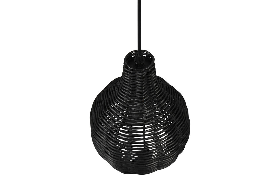 HLW LED Zwarte LED Hanglamp Hout - Trion Sparko Rond 1-lichts E14 LED Lamp