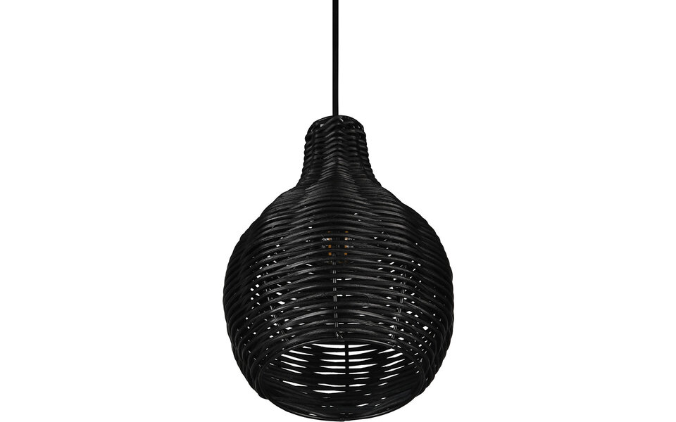HLW LED Black LED Pendant Lamp Wood - Trion Sparko Round 1-light E14 LED Lamp
