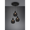 HLW LED Black LED Pendant Lamp Wood - Trion Sparko 3-light Round with E14 Fitting