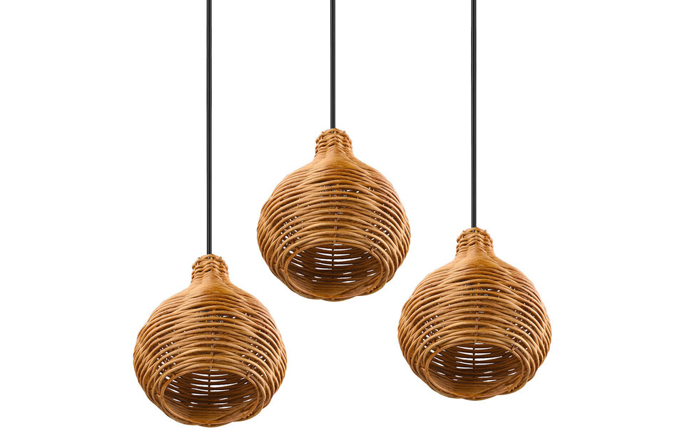 HLW LED LED Hanglamp Hout - Trion Sparko 3-lichts Rond, E14 Fitting, Verstelbaar HLW LED LED Hanglamp Hout - Trion Sparko 3-lichts Rond, E14 Fitting, Verstelbaar