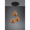 HLW LED LED Pendant Lamp Wood - Trion Sparko 3-light Round, E14 Fitting, Adjustable