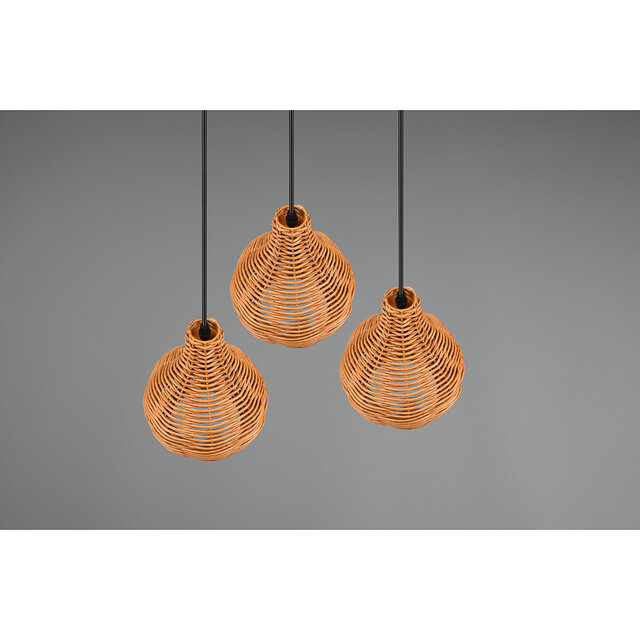 HLW LED LED Hanglamp Hout - Trion Sparko 3-lichts Rond, E14 Fitting, Verstelbaar HLW LED LED Hanglamp Hout - Trion Sparko 3-lichts Rond, E14 Fitting, Verstelbaar