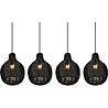 HLW LED LED Pendant Lamp Wood - Black 4-Light Trion Sparko with E14 Fitting