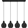 HLW LED LED Pendant Lamp Wood - Black 4-Light Trion Sparko with E14 Fitting