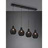 HLW LED LED Pendant Lamp Wood - Black 4-Light Trion Sparko with E14 Fitting