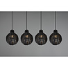 HLW LED LED Pendant Lamp Wood - Black 4-Light Trion Sparko with E14 Fitting