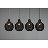 HLW LED LED Pendant Lamp Wood - Black 4-Light Trion Sparko with E14 Fitting