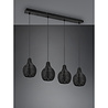 HLW LED LED Pendant Lamp Wood - Black 4-Light Trion Sparko with E14 Fitting