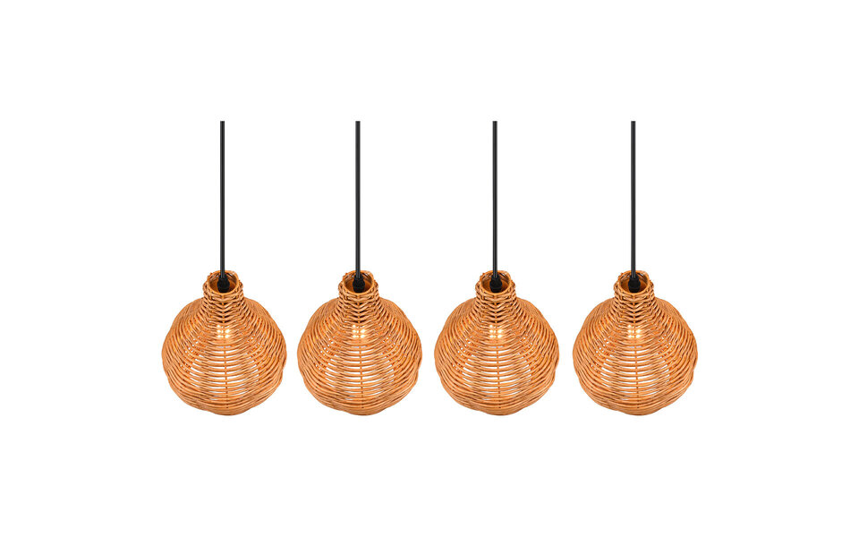 HLW LED LED Pendant Lamp Wood - Trion Sparko 4-light Brown Pendant Lighting with E14 Fitting