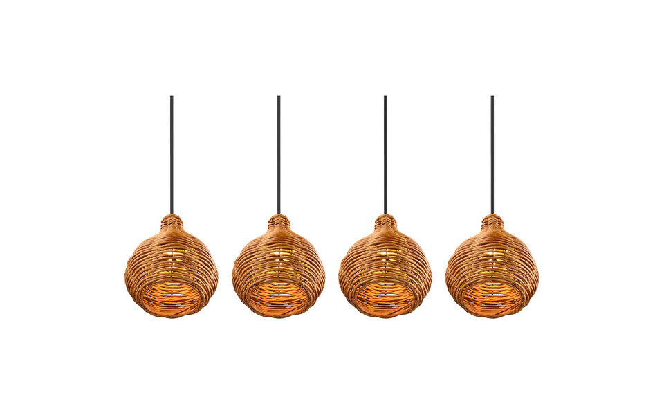 HLW LED LED Pendant Lamp Wood - Trion Sparko 4-light Brown Pendant Lighting with E14 Fitting