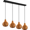 HLW LED LED Pendant Lamp Wood - Trion Sparko 4-light Brown Pendant Lighting with E14 Fitting