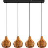 HLW LED LED Pendant Lamp Wood - Trion Sparko 4-light Brown Pendant Lighting with E14 Fitting